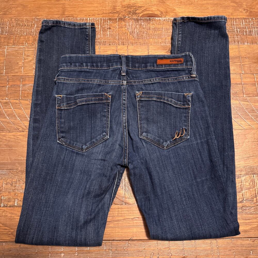 Express Jeans Blue Denim Skinny Mid Rise 0 0R Casual Zero Regular - Picture 6 of 9